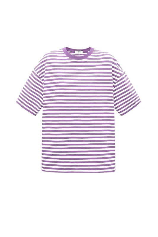 No Brnd Colorful stiped t-shirt in lila