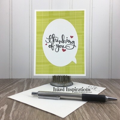 Thinking of You - Speach Bubble Green Plaid Thinking of You - Speach Bubble Green Plaid