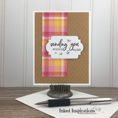 Sending You Kisses & Hugs - Pink Plaid Sending You Kisses & Hugs - Pink Plaid