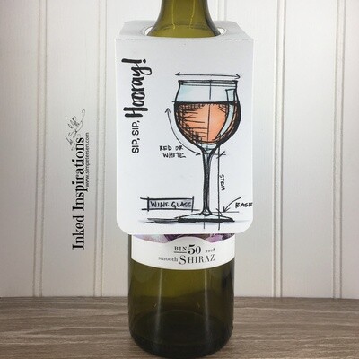 Wine Tag - Sip, Sip, Hooray (Rose) Wine Tag - Sip, Sip, Hooray (Rose)