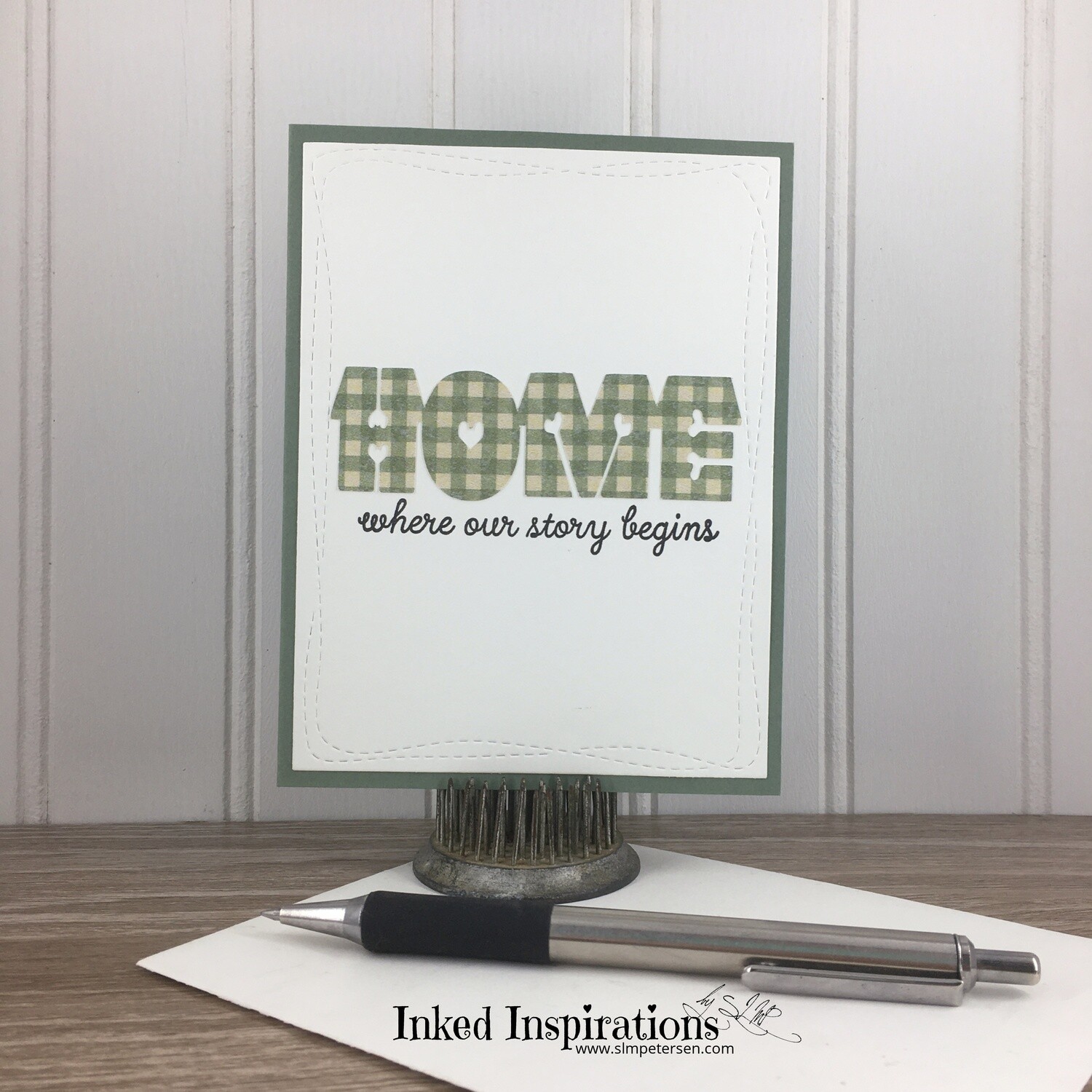 Home Where Our Story Begins - Green Plaid