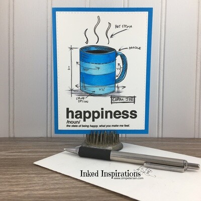 Happiness - Blue Striped Coffee Mug