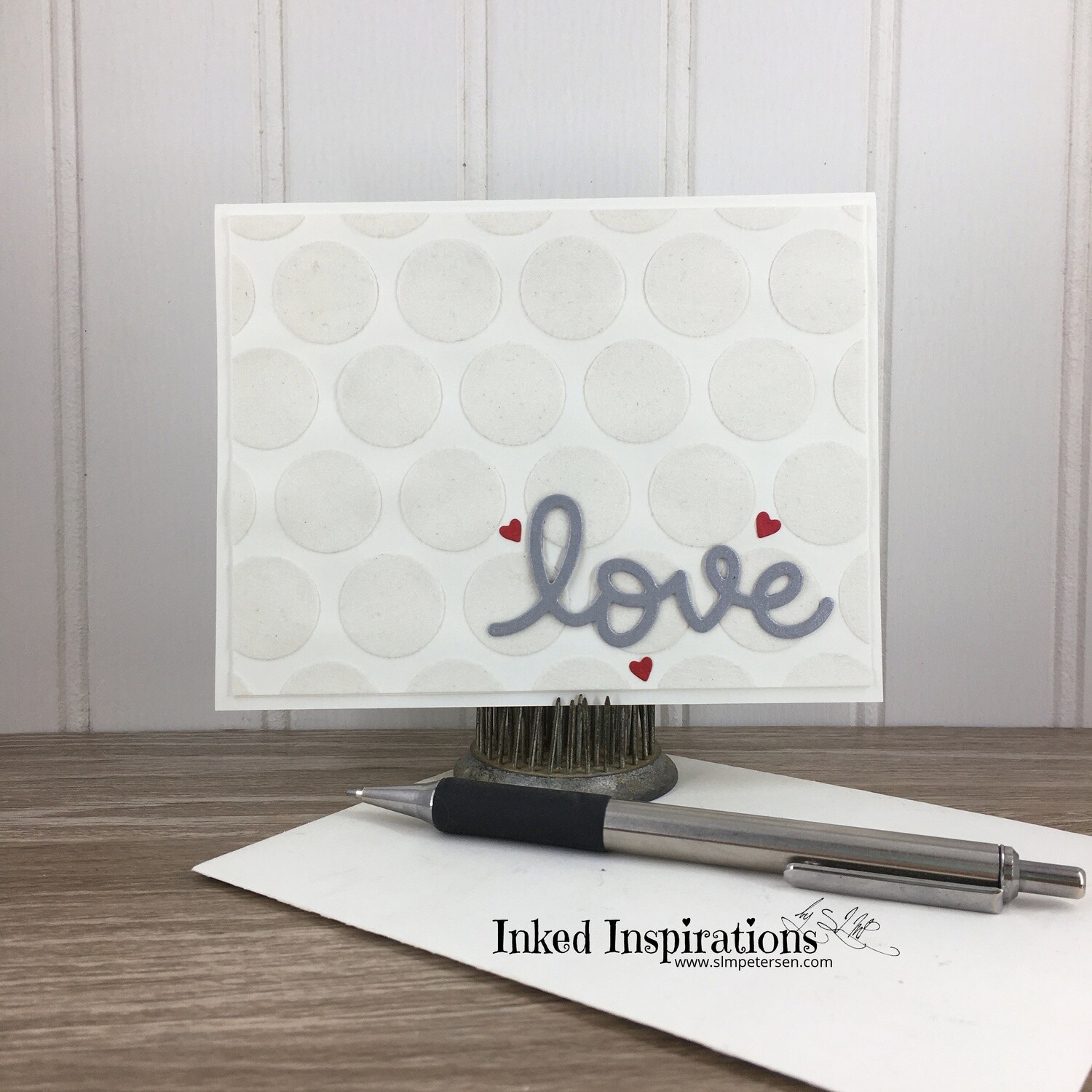 Love - Textured Dots & Red Hearts