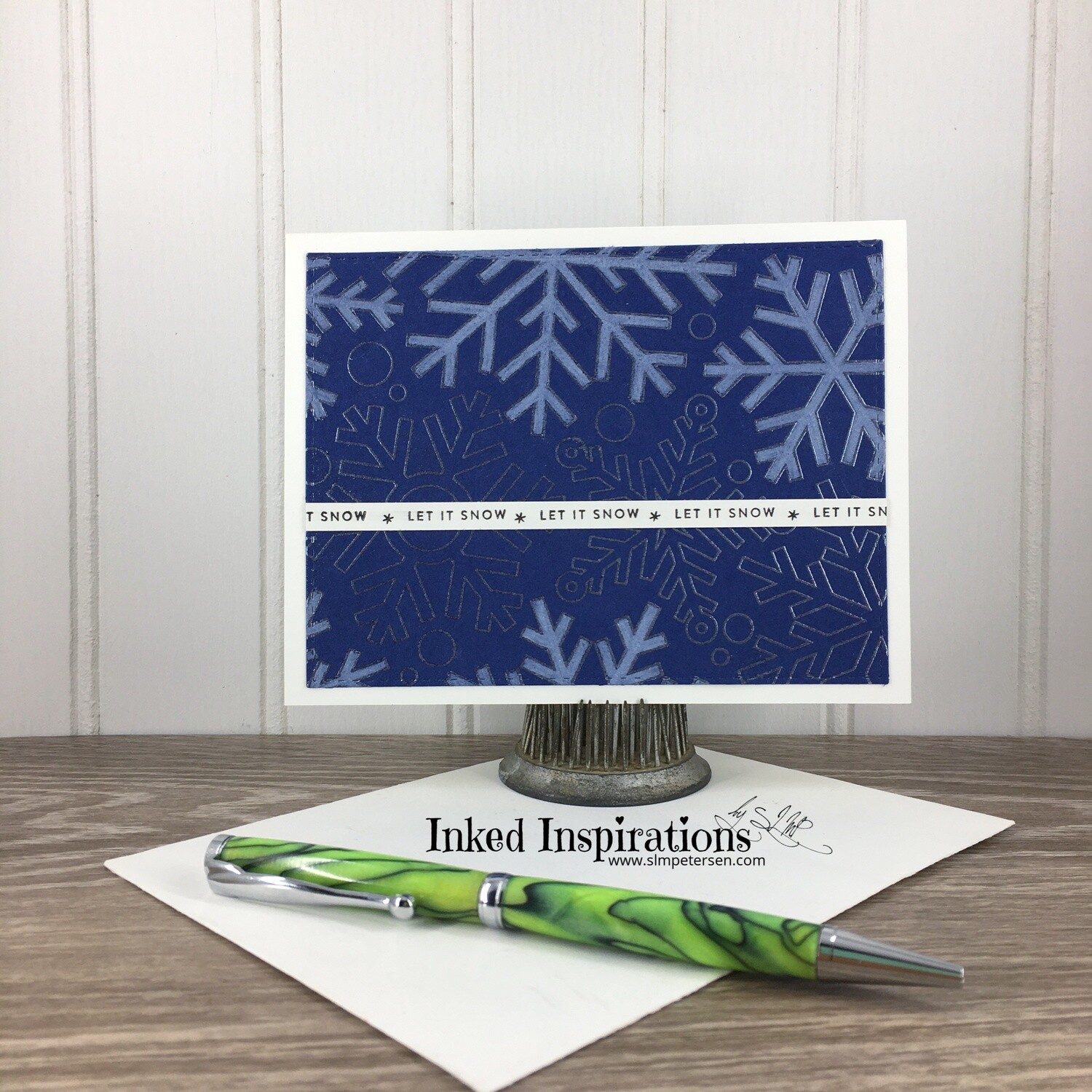 Let it Snow - Large Blue & Silver Snowflakes Gift Card Holder