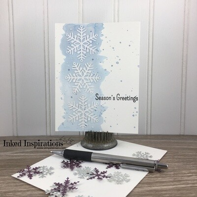 Season's Greetings - Watercolor & White Snowflakes Season's Greetings - Watercolor & White Snowflakes