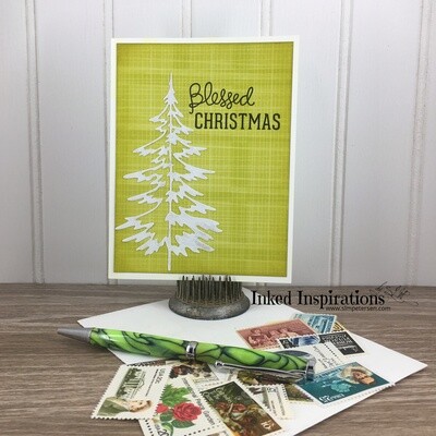Blessed Christmas - Retro Plaid & White Tree Blessed Christmas - Retro Plaid & White Tree
