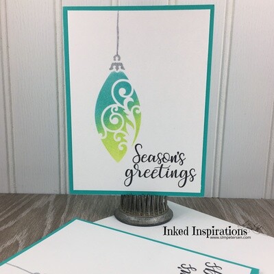 Season's Greetings - Blue & Green Ornament Season's Greetings - Blue & Green Ornament