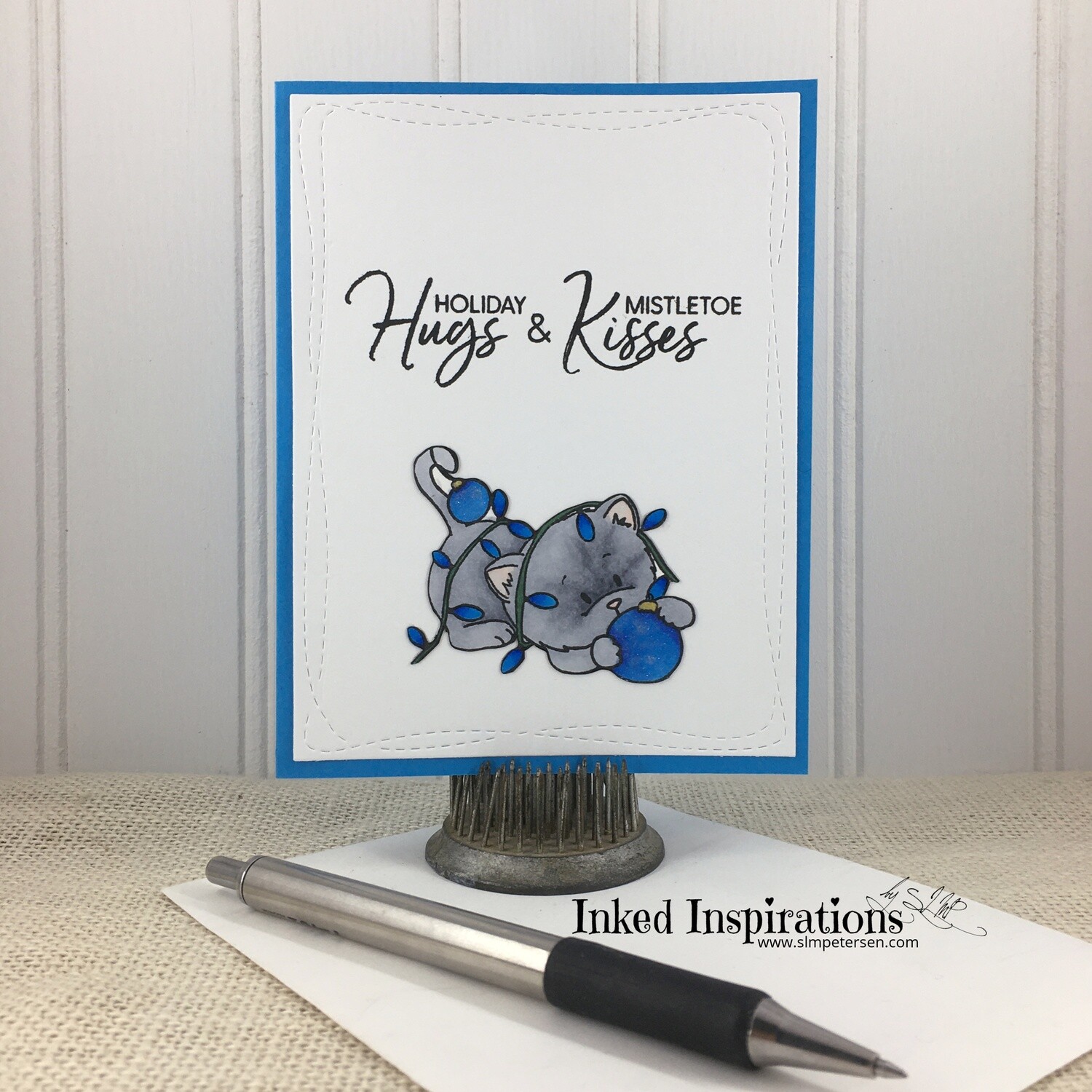 Holiday Hugs & Mistletoe Kisses - Blue