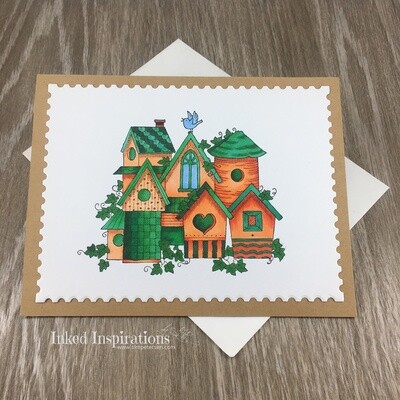 Bird Houses - Orange & Green