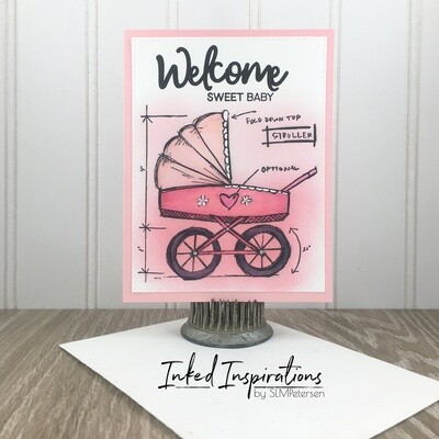 Welcome Sweet Baby - Pink Buggy