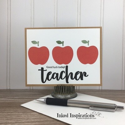 Good Luck Today Teacher - Apple Trio Good Luck Today Teacher - Apple Trio