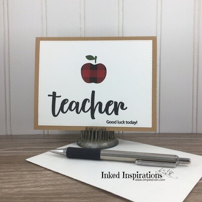 Teacher Good Luck Today - Plaid Apple Teacher Good Luck Today - Plaid Apple