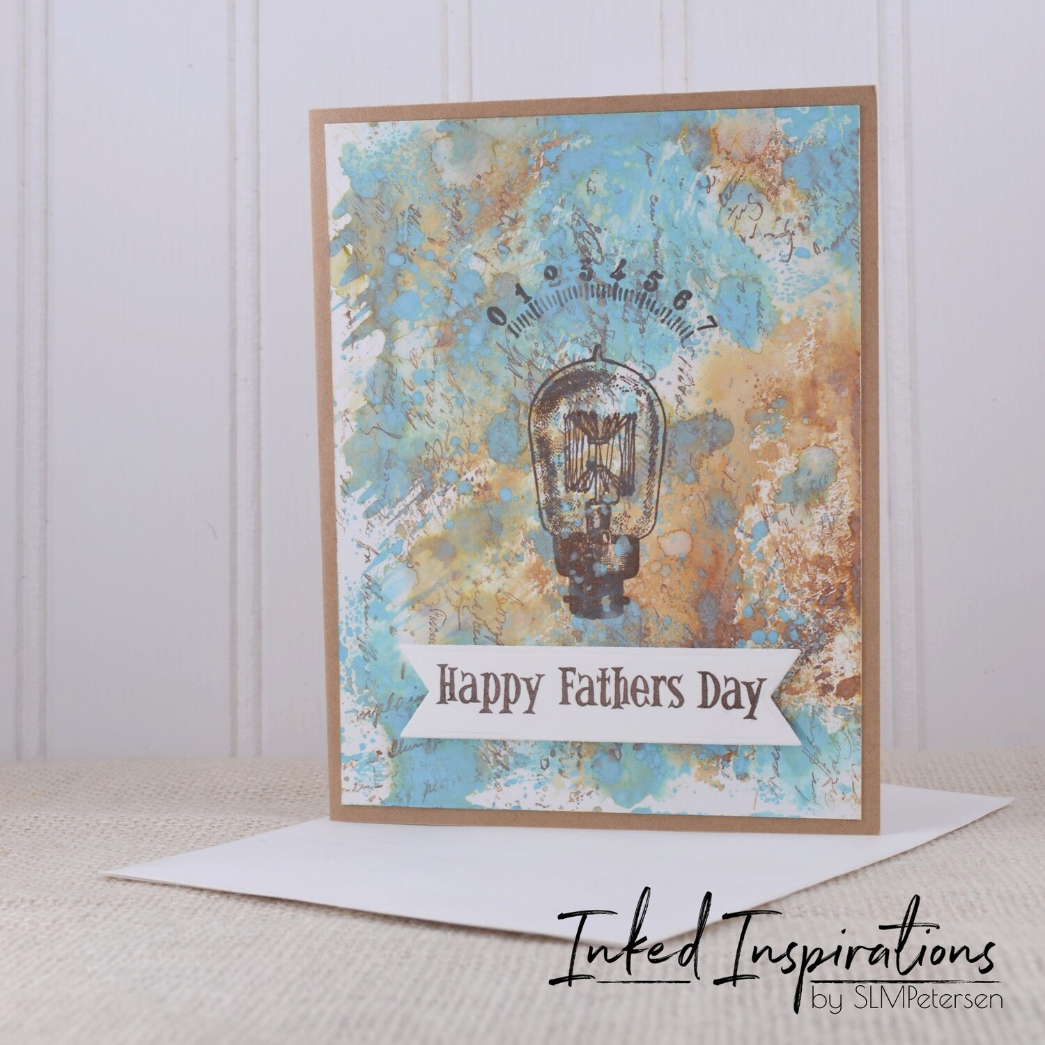 Happy Father's Day - Antique Lightbulb Blue & Brown