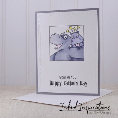 Wishing You Happy Father's Day - Hippos Yellow Crown