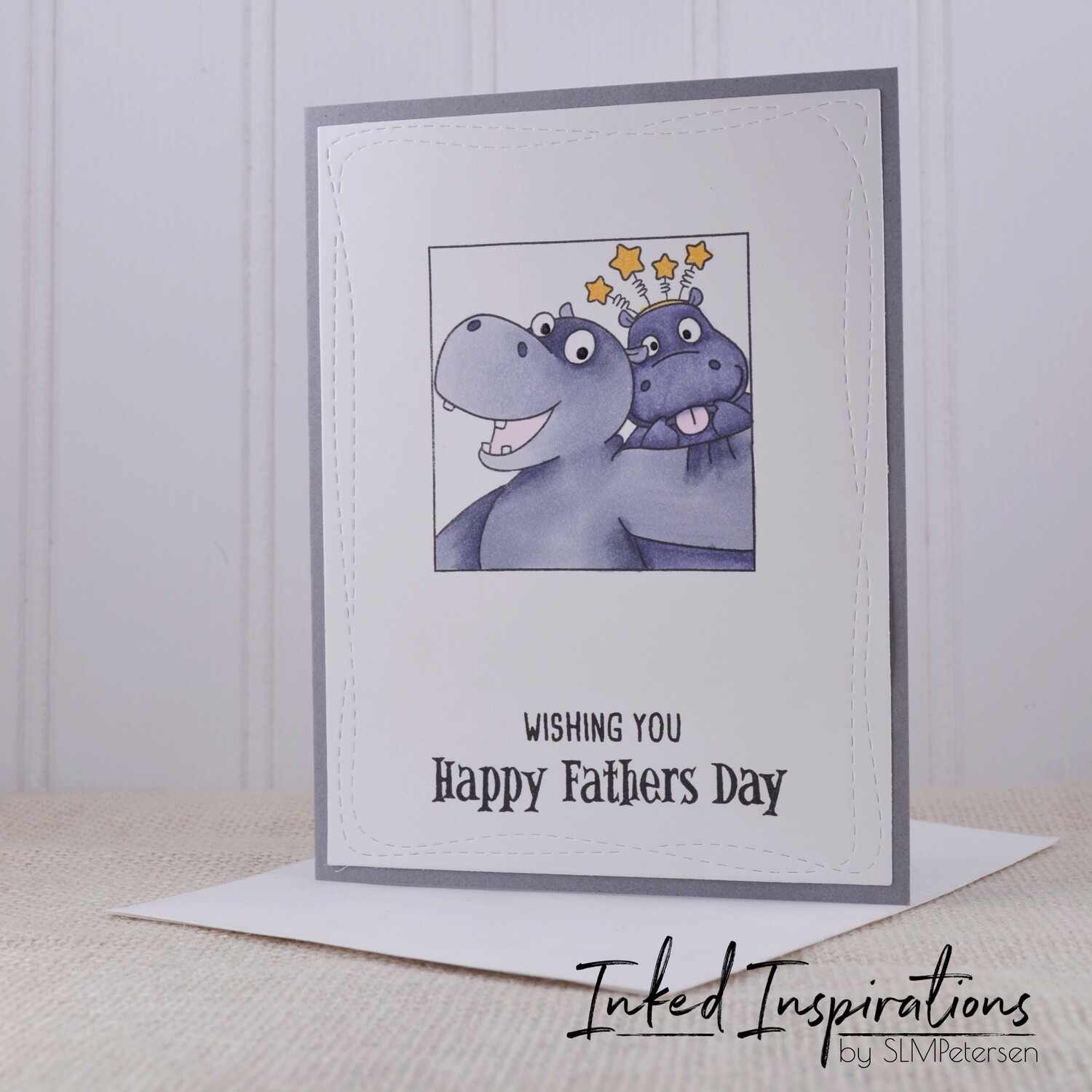Wishing You Happy Father's Day - Hippos Gold Crown