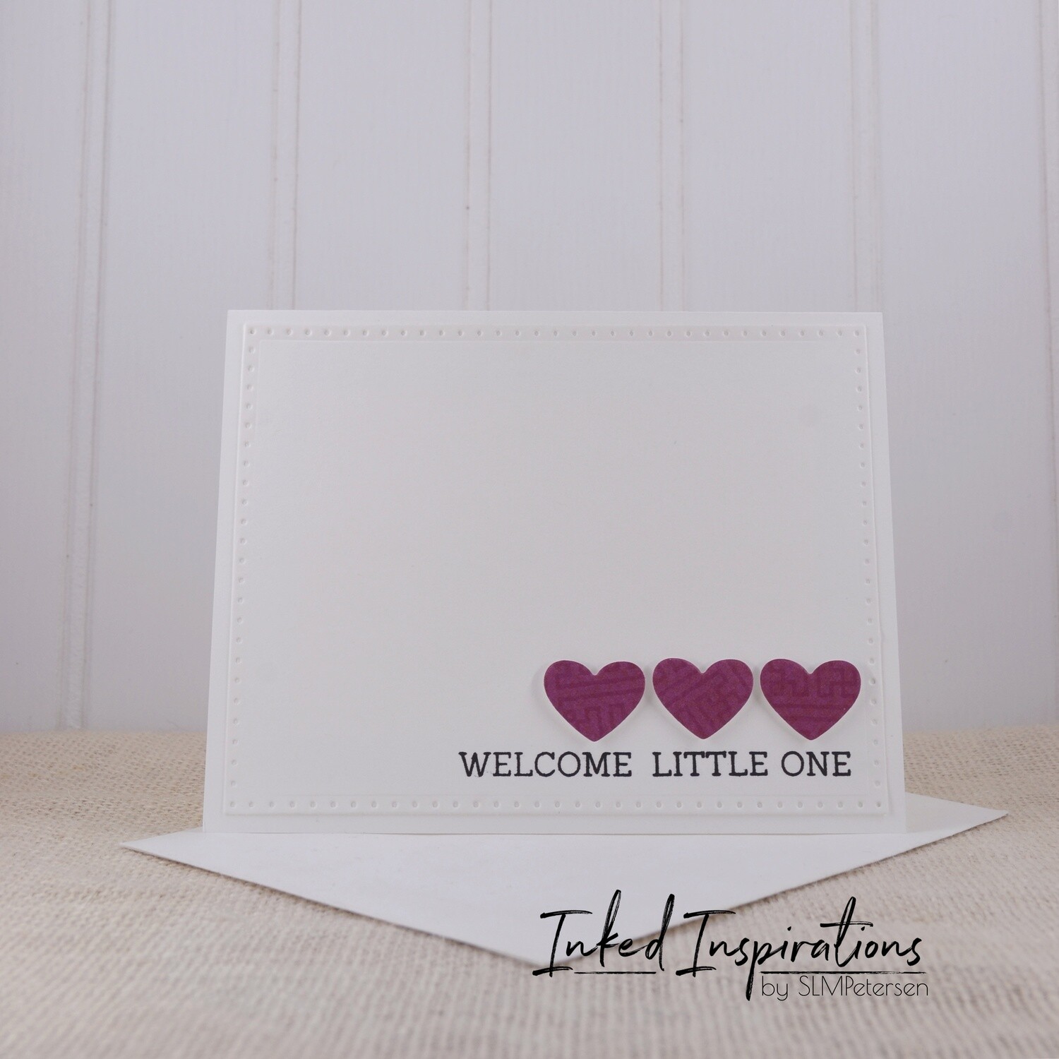 Welcome Little One - Purple Hearts