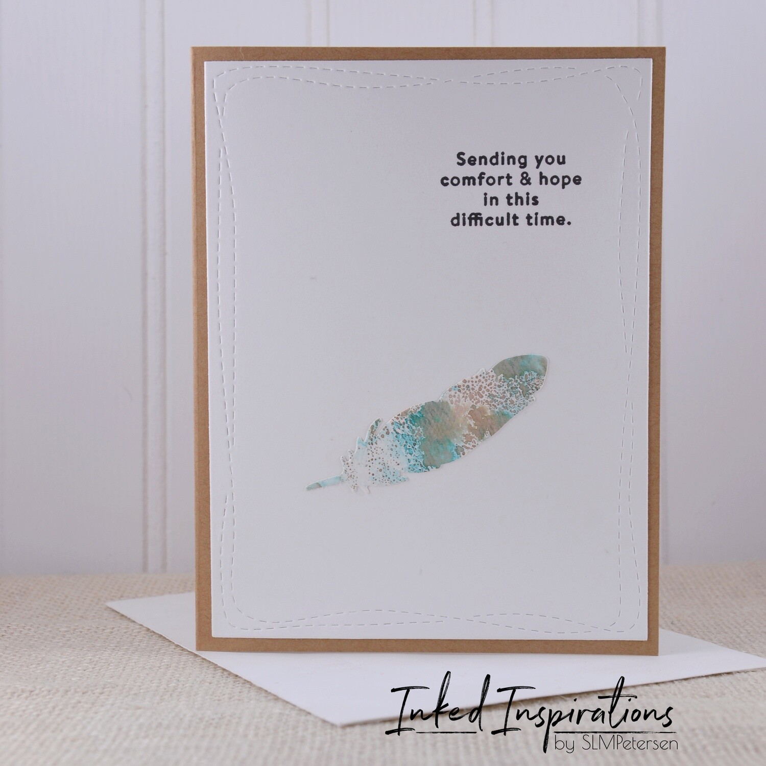 Sending You Comfort & Hope - Brown & Turquoise Feather