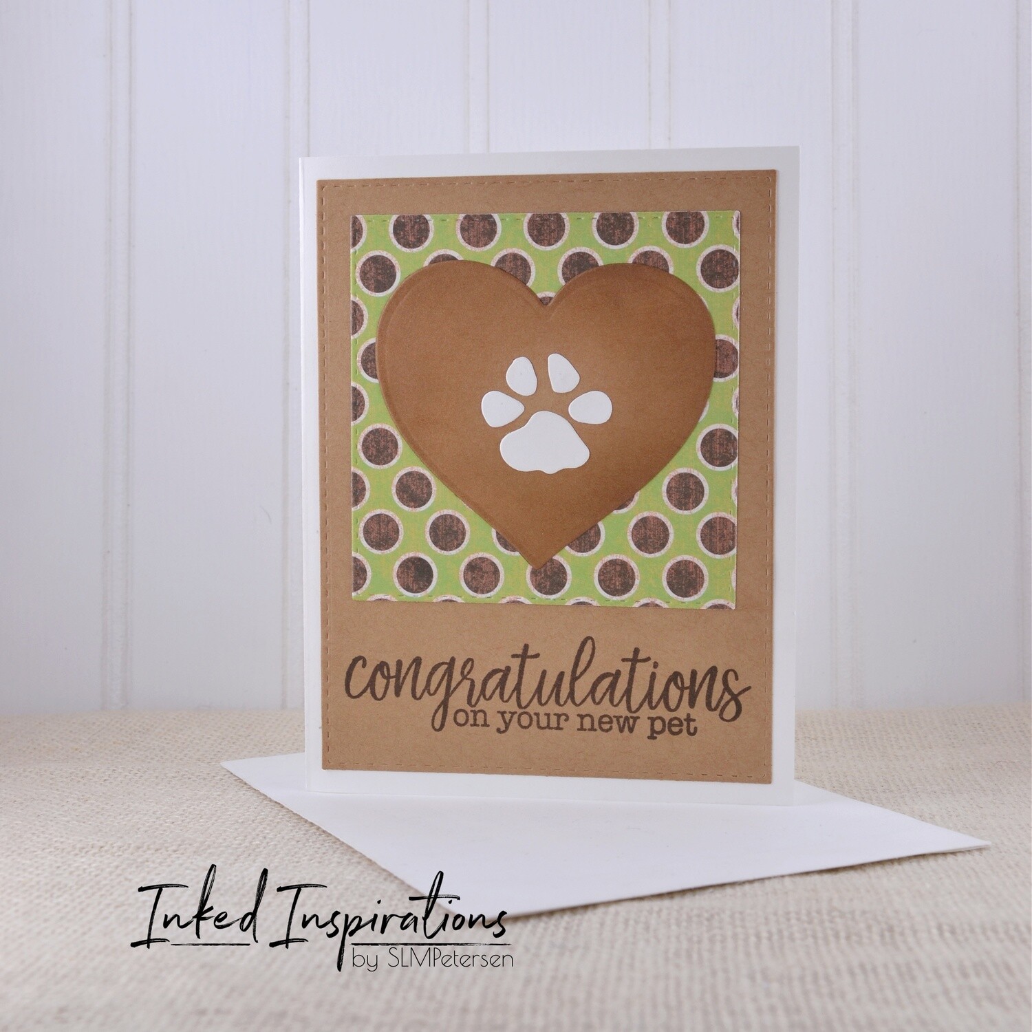 Congratulations on Your New Pet - Green & Brown Polkadots