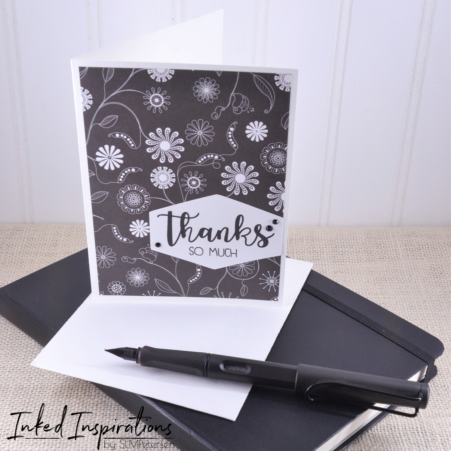 Thanks So Much - Black & White Floral