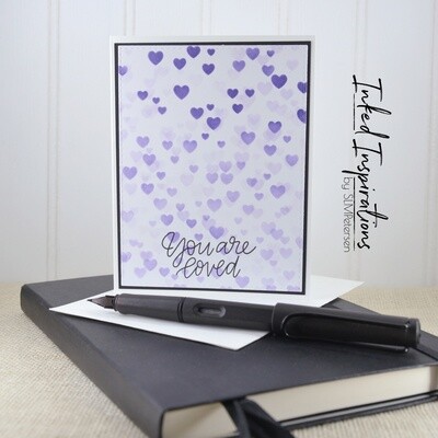 You Are Loved - Purple Falling Hearts