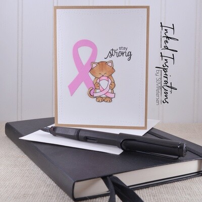 Stay Strong - Pink Ribbon & Tan Kitty