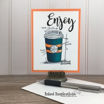 Enjoy - Dark Teal Coffee Cup