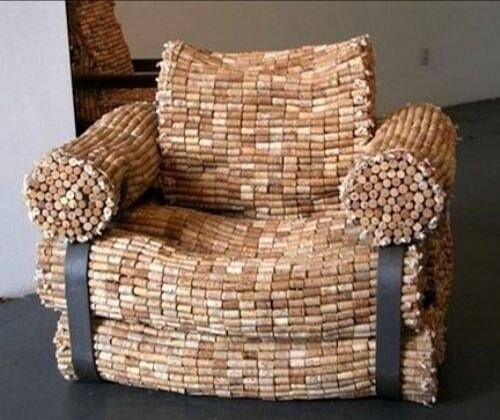 Muebles hechos de material reciclado