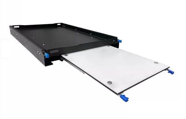 Glissière LARGE +TABLETTE / Charge 120kg