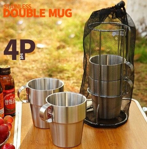 Ensemble de 4 MUGS en Inox 304 / 300ml