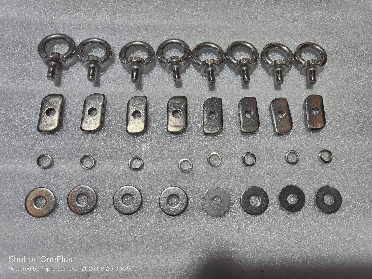 ŒILLETS FIXATIONS / LEVAGE (8pcs) pour GALERIES ALUMINIUM