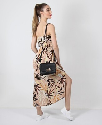 Printed Boobtube Side Slit Dress