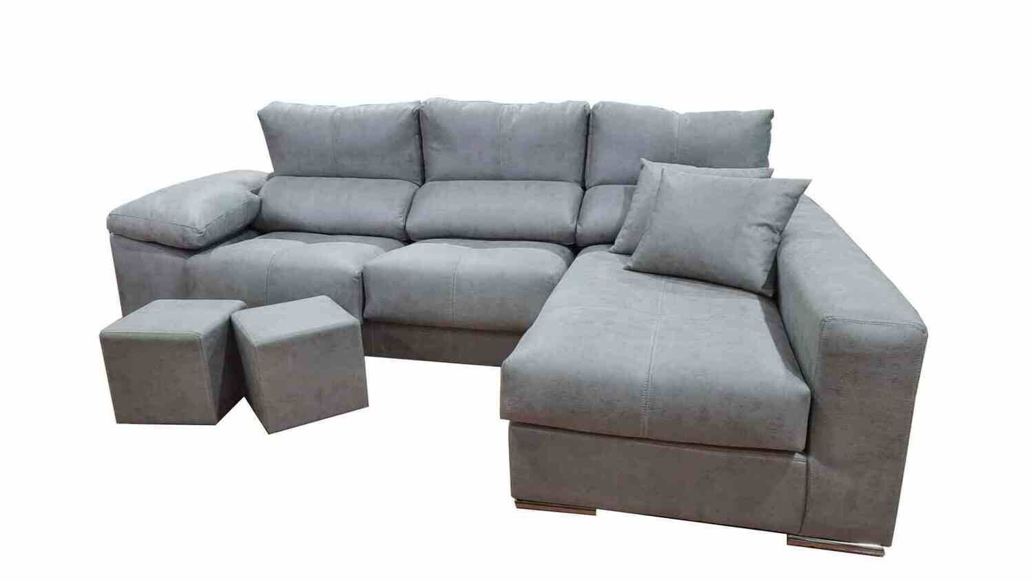 Sofa Chaise Longue 280x170 cm. Reclinable, +2 pufs