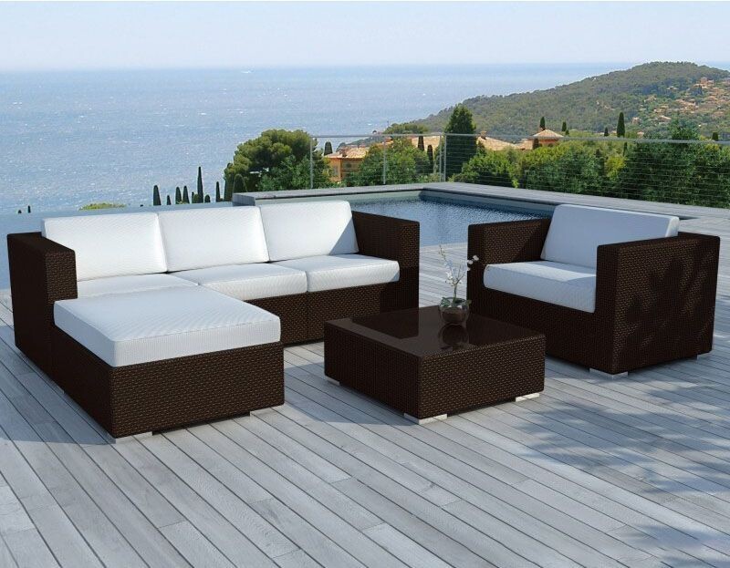 Sofa Chaise Longue + Sillon + Mesa de Ratan. Jardin y Terraza