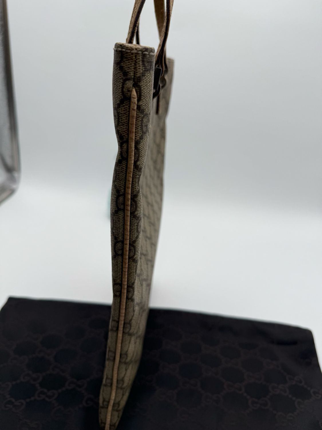 Gucci Monogram Plus Flat Messenger Top Handle