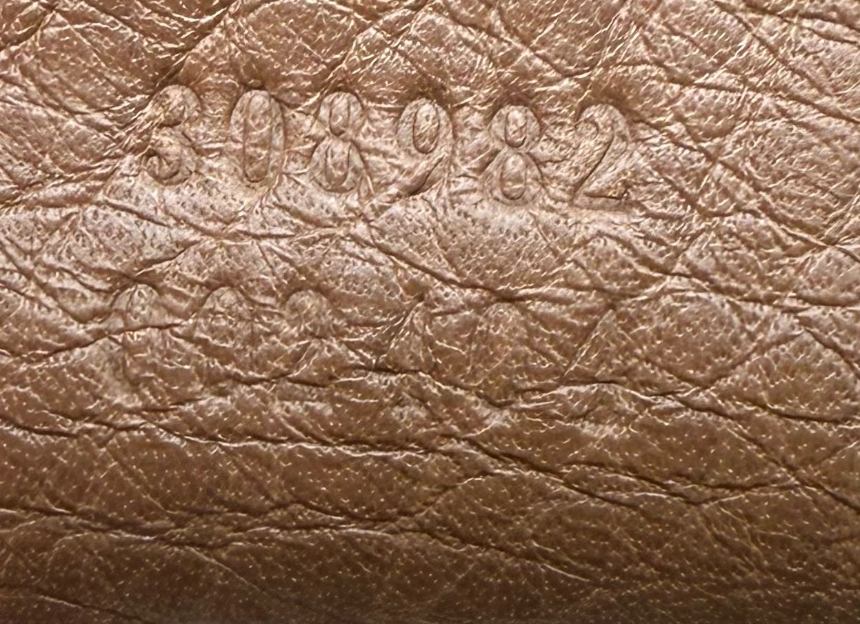 Gucci Pebbled Calfskin Medium Soho Chain Strap Shoulder Bag Tote Brown