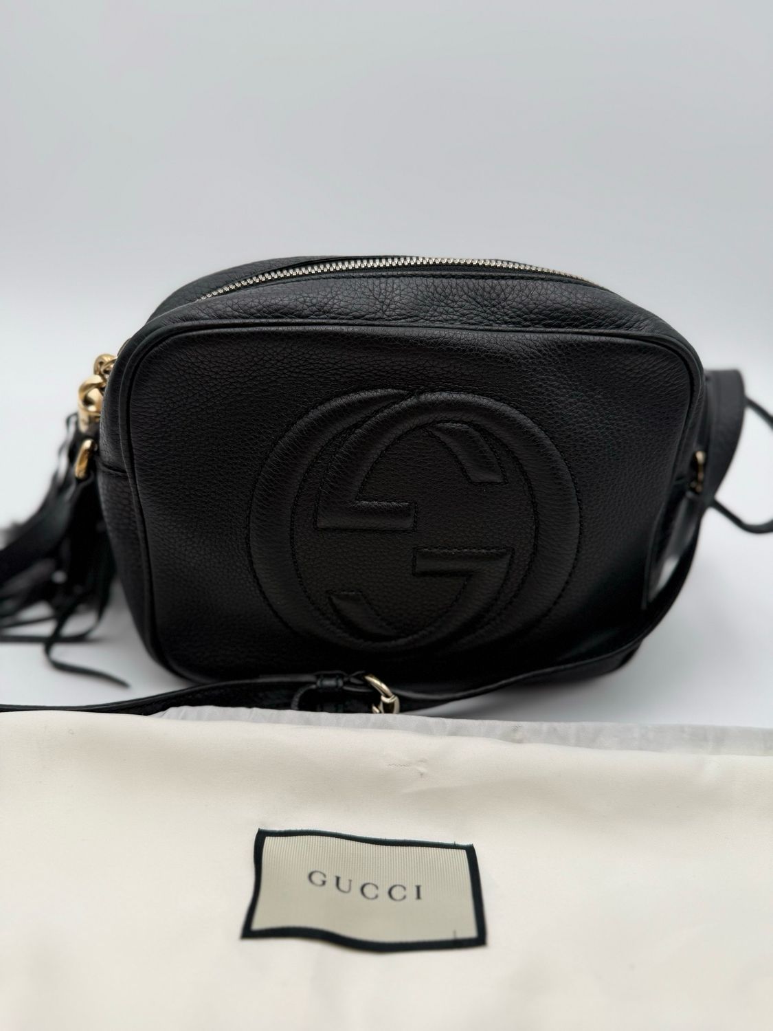 Gucci Pebbled Soho Camera Bag Small Crossbody