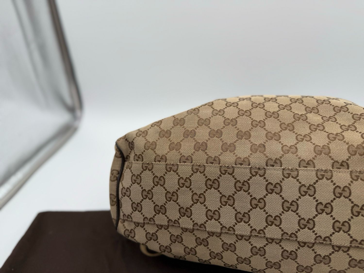 Gucci Monogram Sukey Small Tote Shoulder Bag Brown