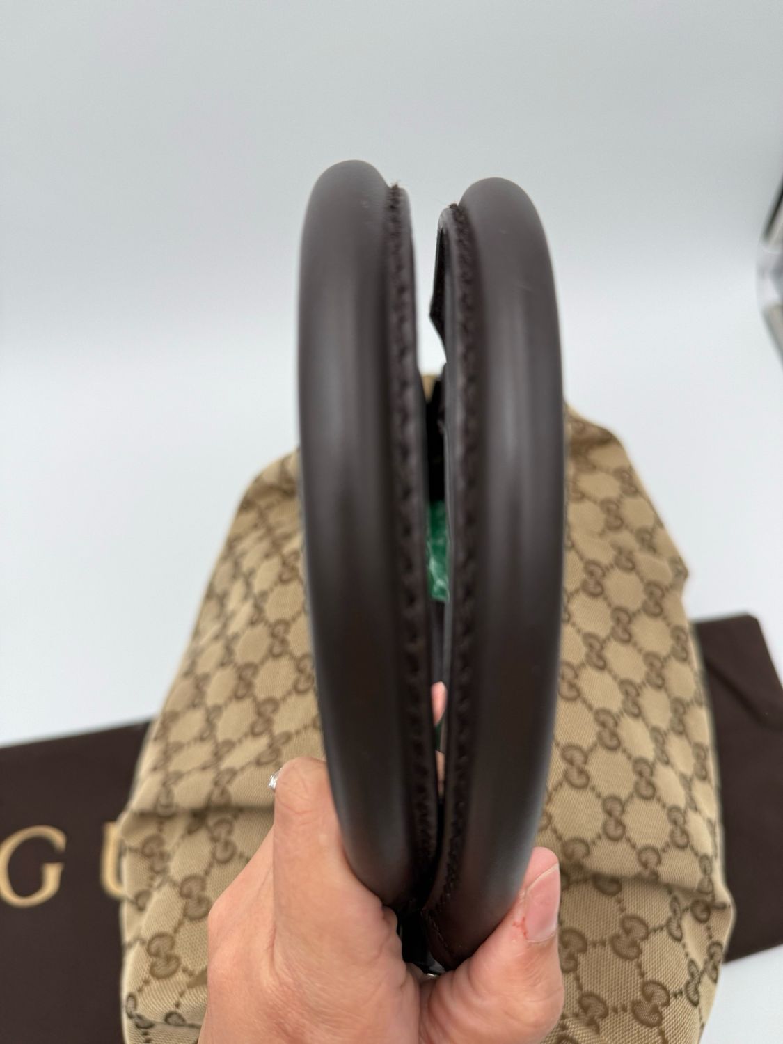 Gucci Monogram Sukey Small Tote Shoulder Bag Brown