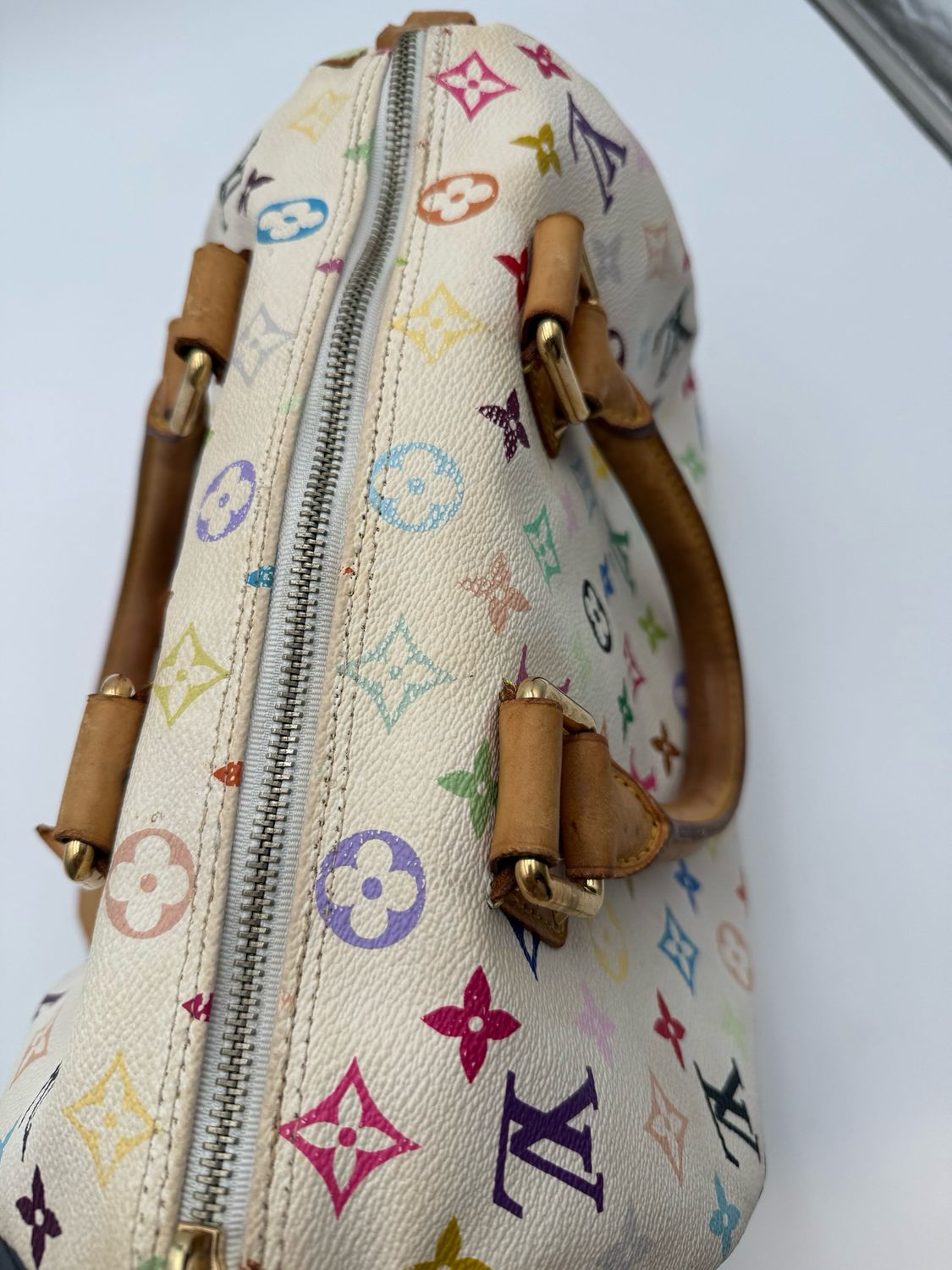 Monogram Speedy 30 Takashi Murakami Blanc