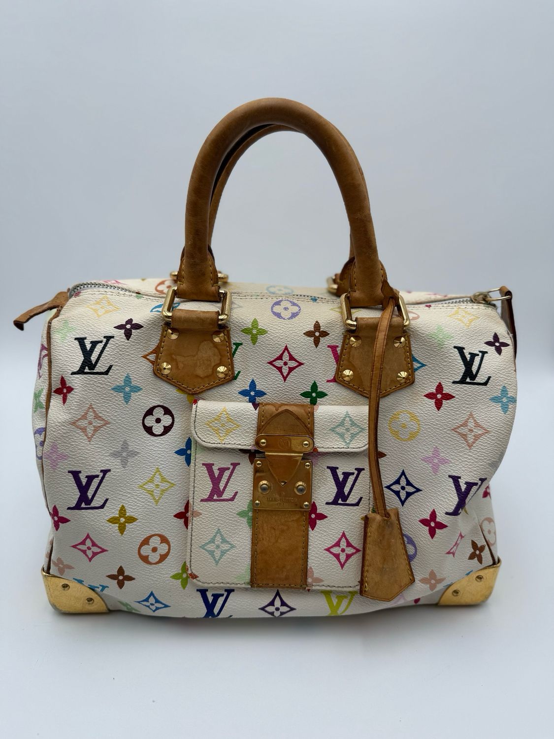 Monogram Speedy 30 Takashi Murakami Blanc