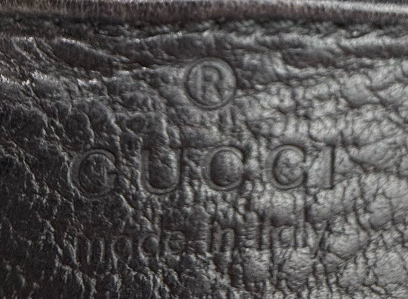 Gucci Pebbled Leather Bamboo Chain Strap Hobo Black