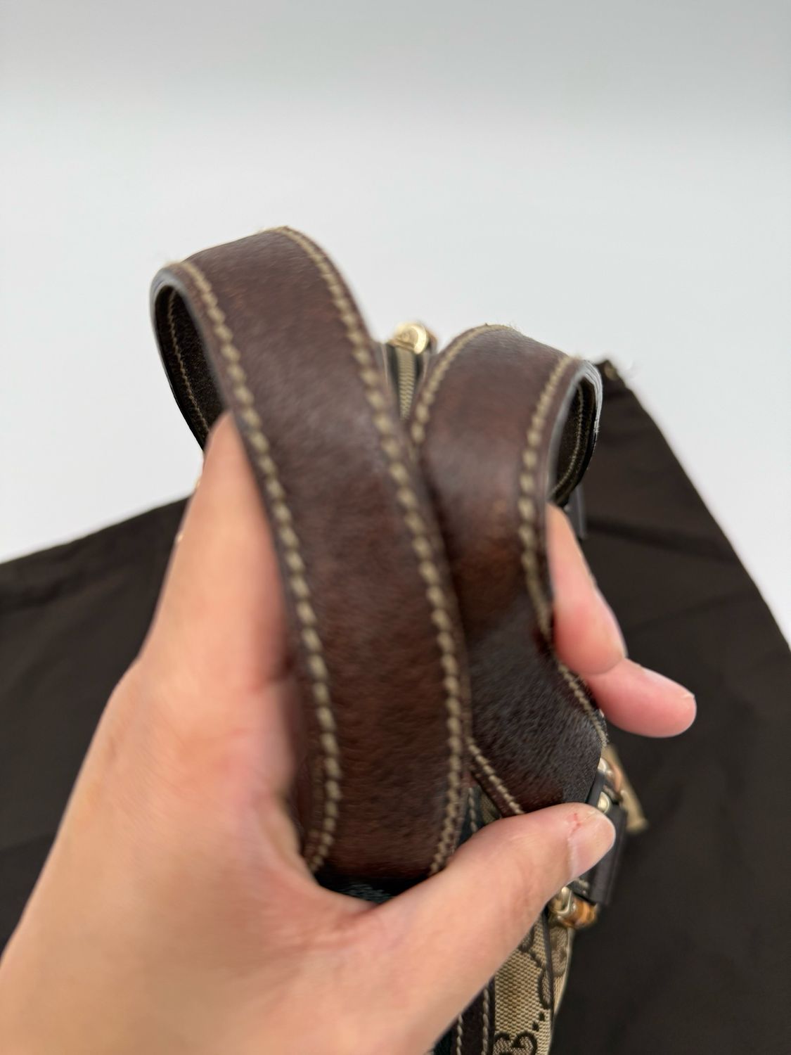 Gucci Monogram Bowler Boston Canvas Dark Brown