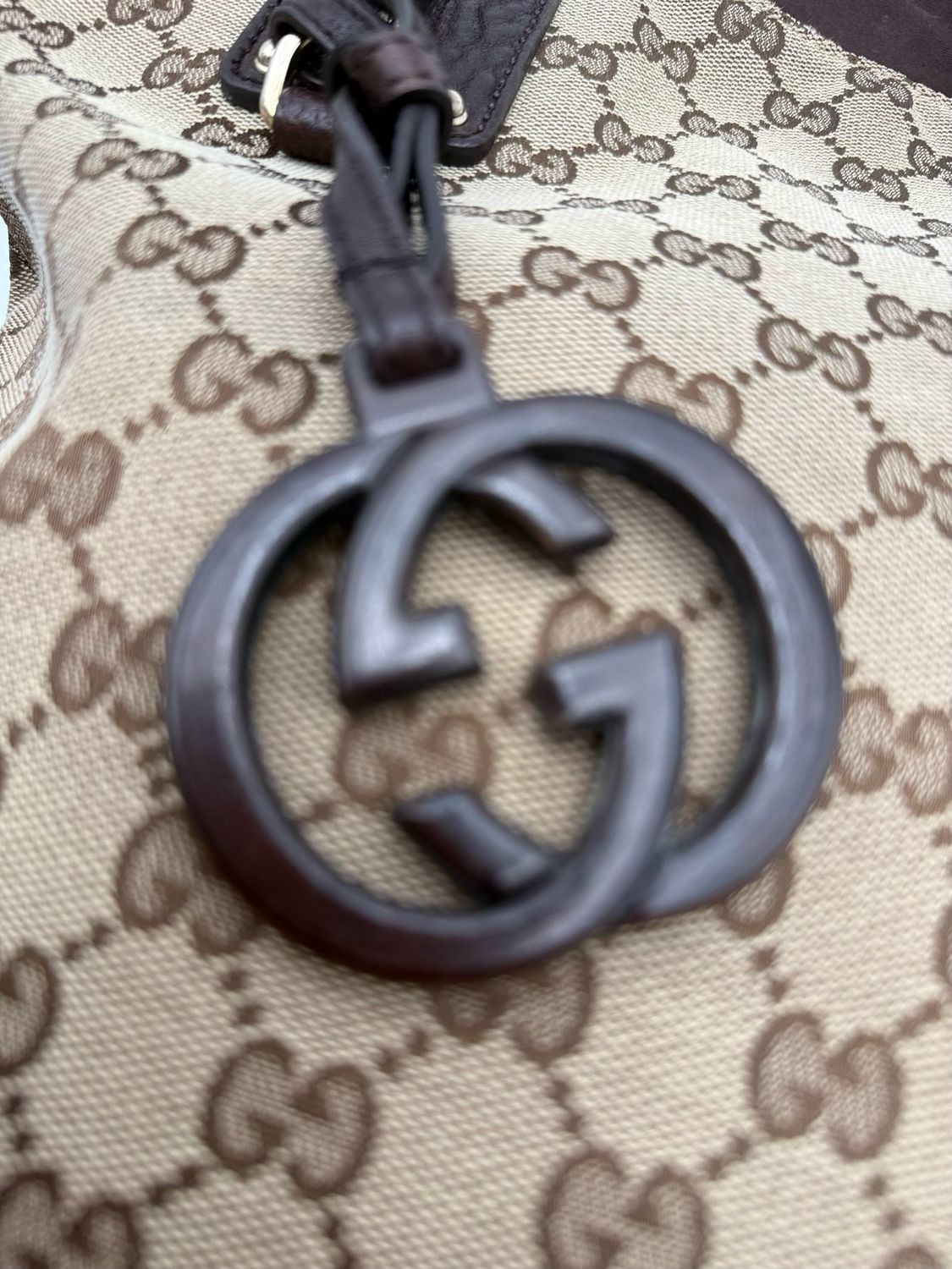 Gucci Monogram Canvas Charm Tote