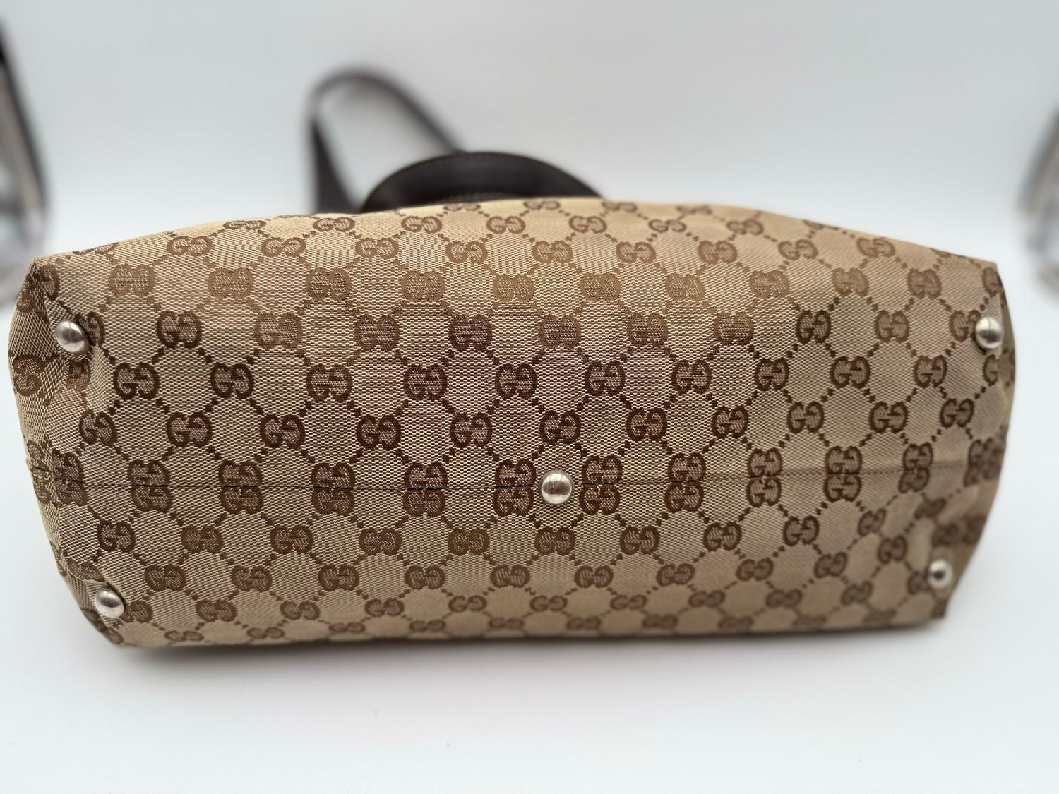 Gucci Monogram Canvas Icon Bit Tote Medium Shoulder Bag