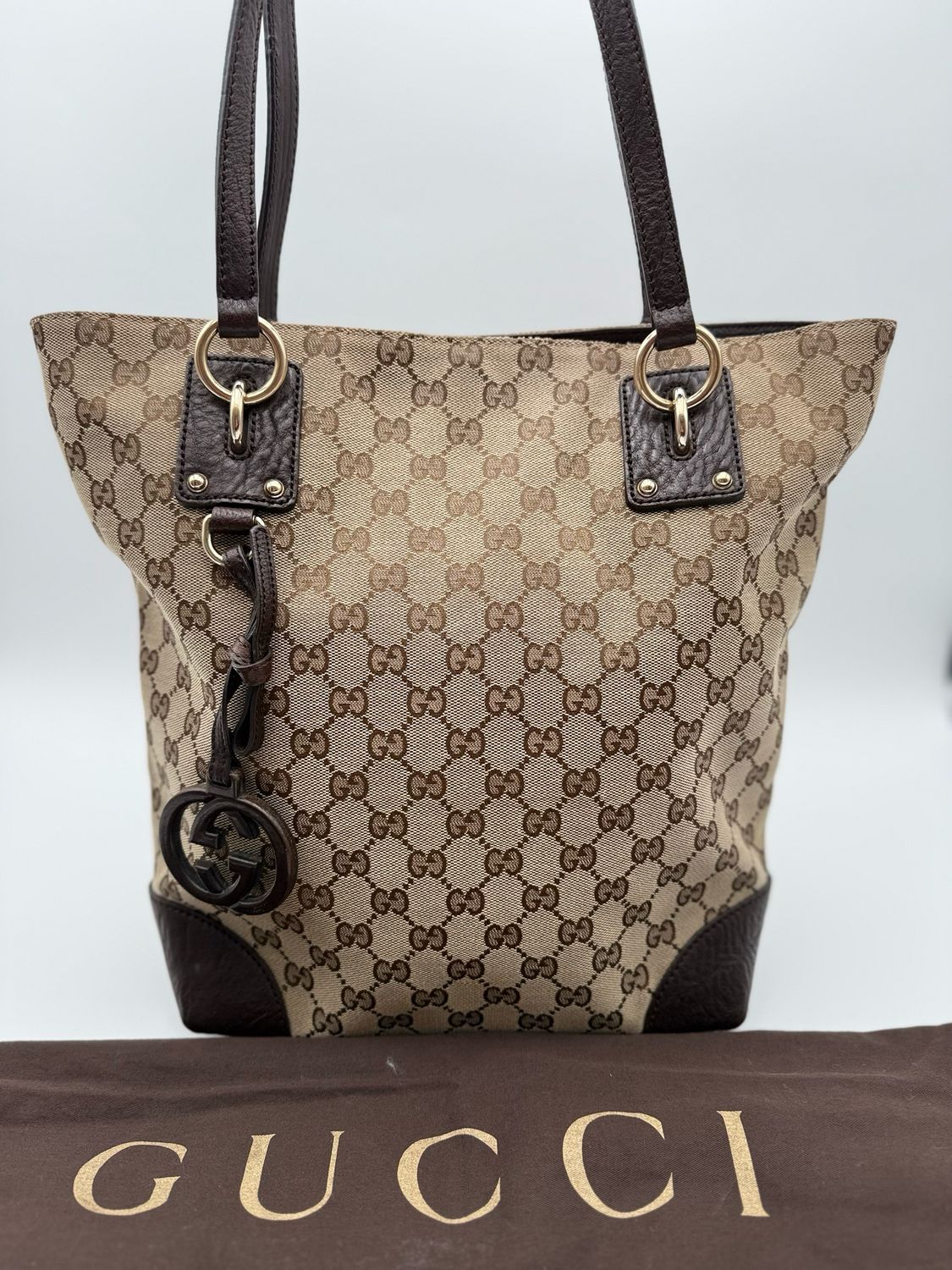 Gucci Monogram Canvas Charm Tote