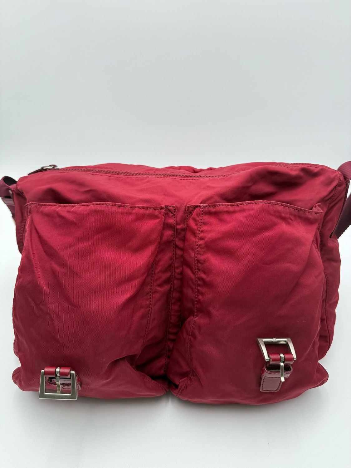 Prada Nylon Tessuto Saffiano Crossbody Messenger Bag