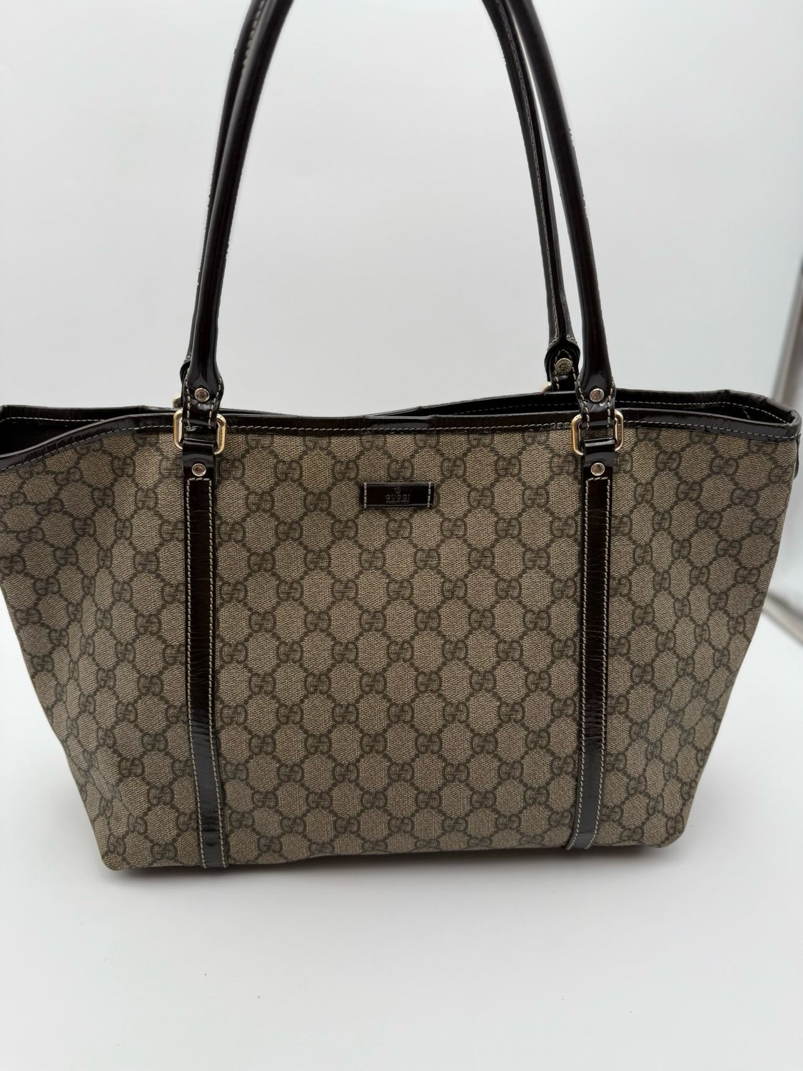 Gucci Supreme Joy Tote Medium Shoulder Bag Dark Brown