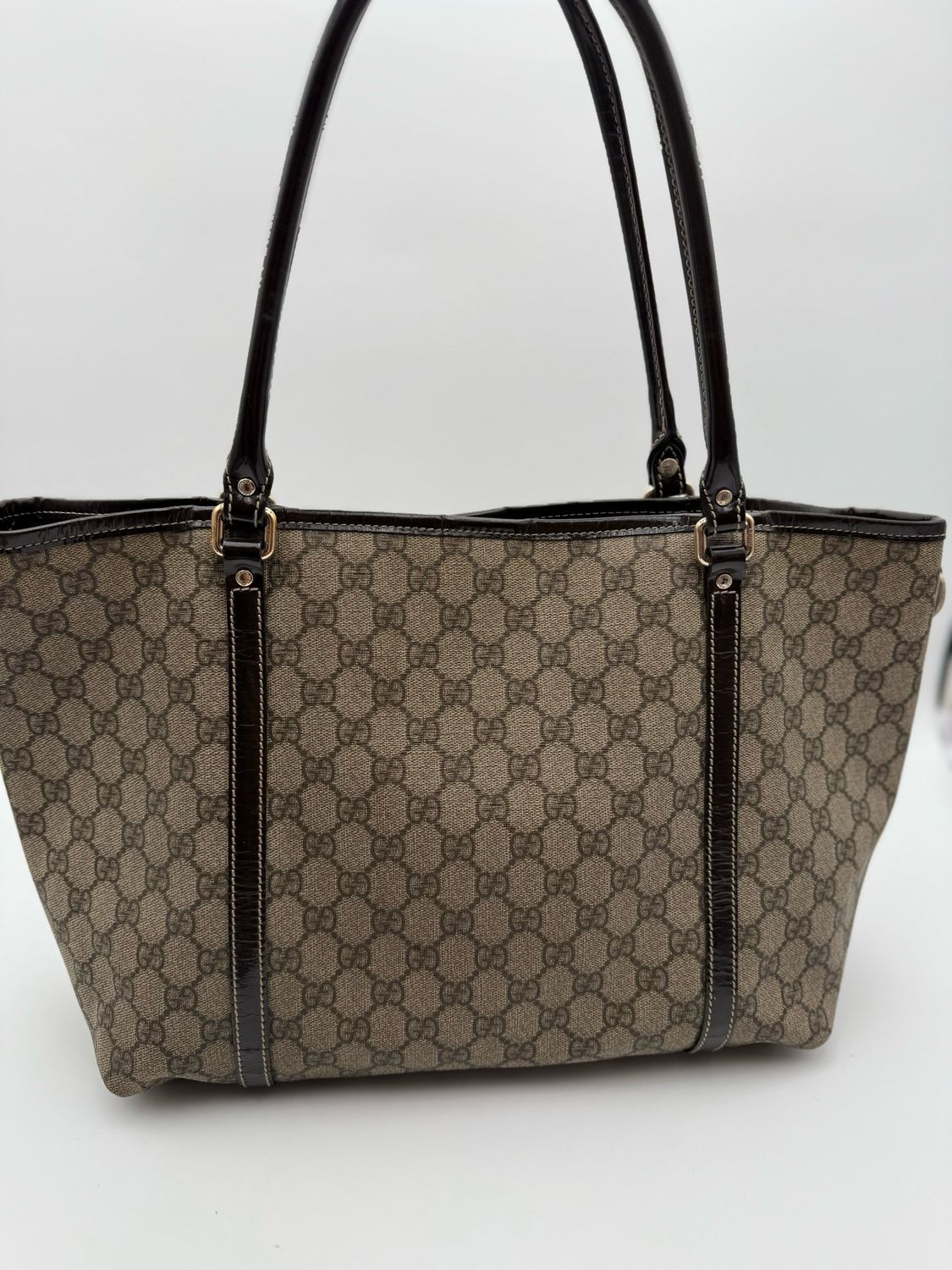 Gucci Supreme Joy Tote Medium Shoulder Bag Dark Brown