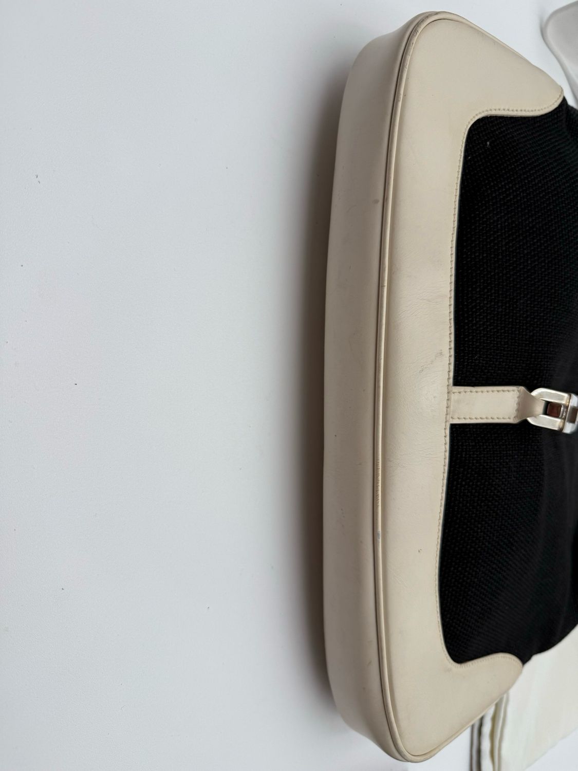 Gucci Jackie Canvas Hobo Chain Strap Leather Trim