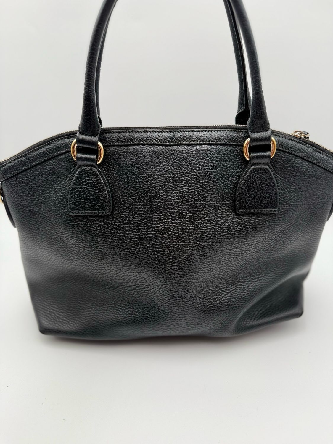 Gucci Pebbled Leather Dome Dollar Tote Handbag Shoulder